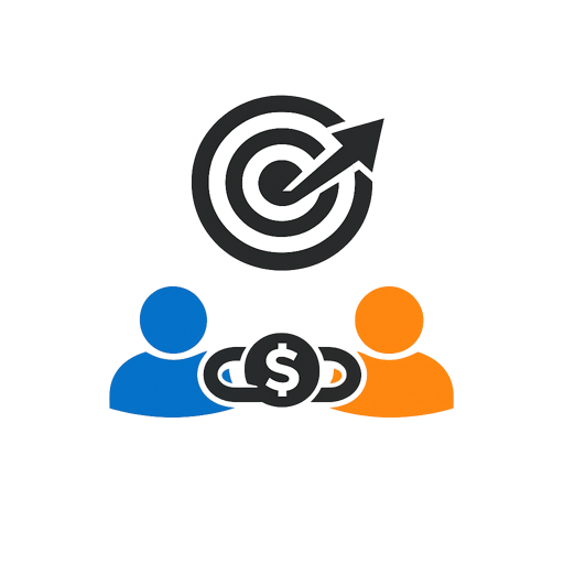 Minimal strategy planning icon representing shared revenue goals
