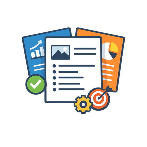 Clean content creation icon representing structured inbound marketing materials