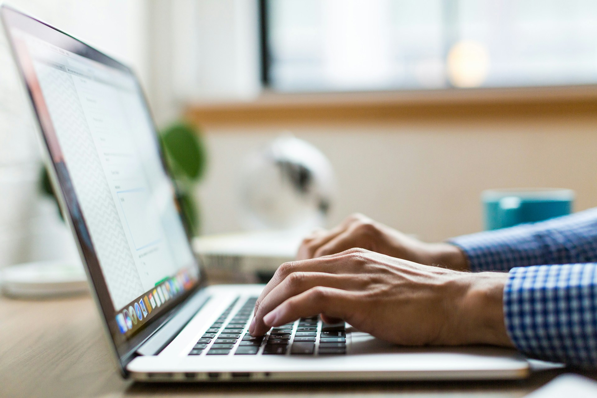 Minimalist workspace showing performance analytics and optimization tracking dashboard