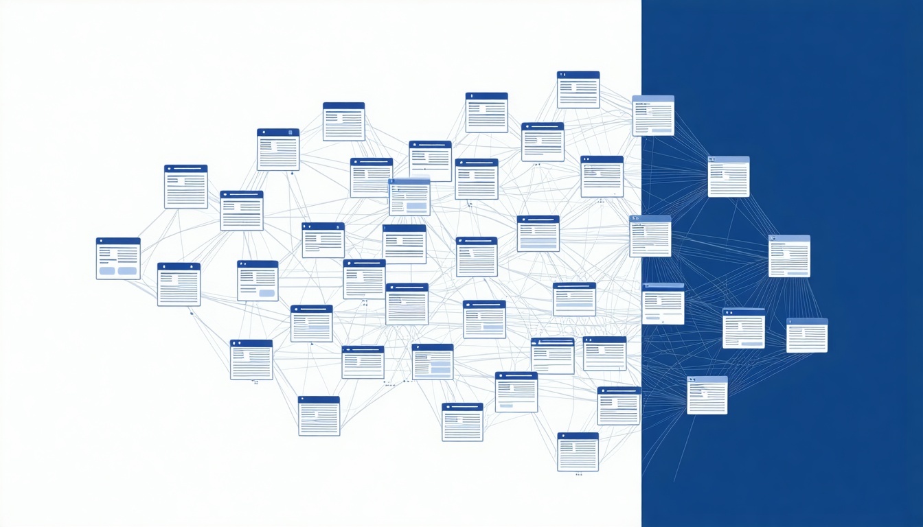 A visual representation of interconnected web page